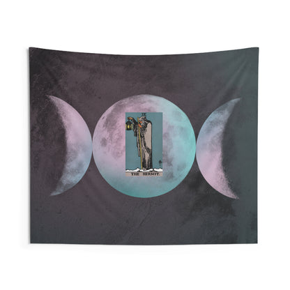 The Hermit Tarot Card Altar Cloth or Tapestry with Triple Goddess Symbol