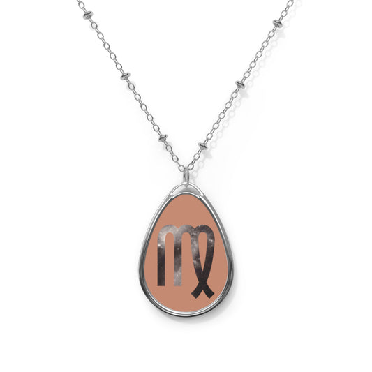 Virgo Zodiac Sign ~ Necklace & Oval Pendant With Chain