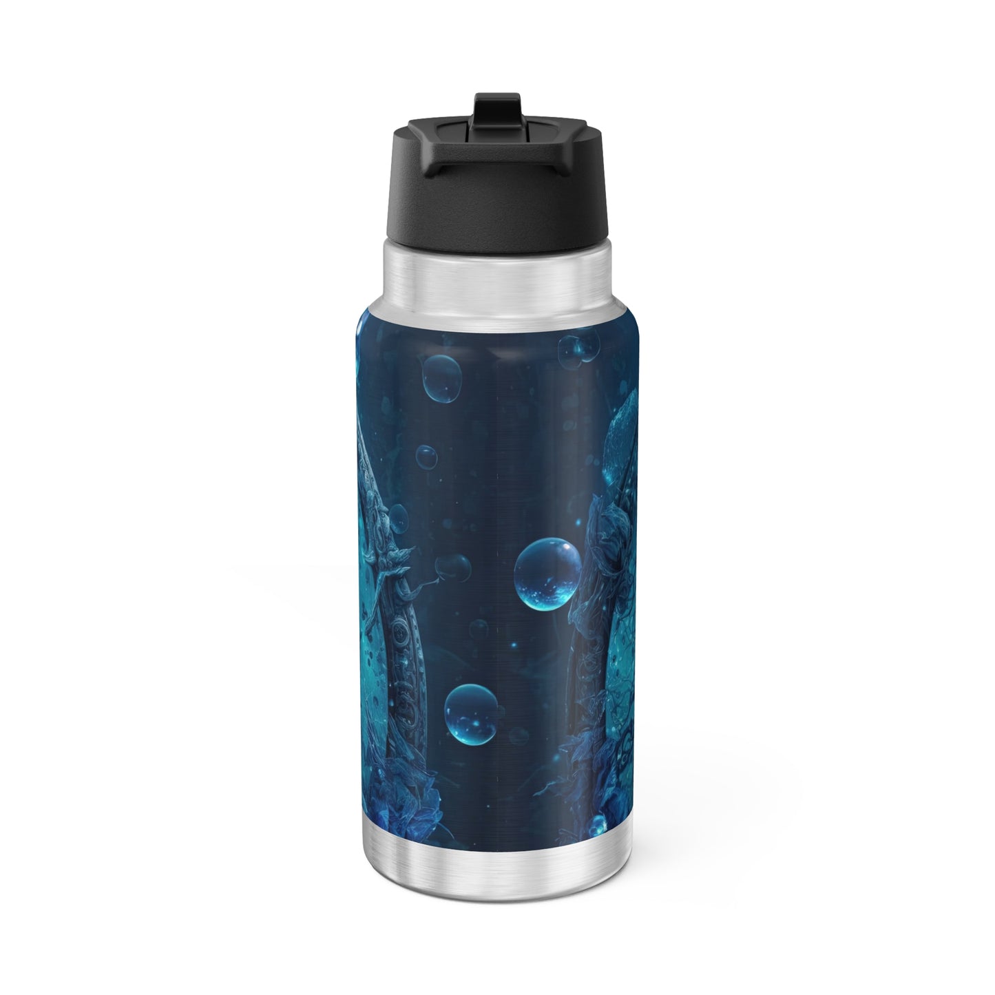 Aquarius Zodiac Sign Warrior God ~ 32oz Tumbler With Lid and Straw