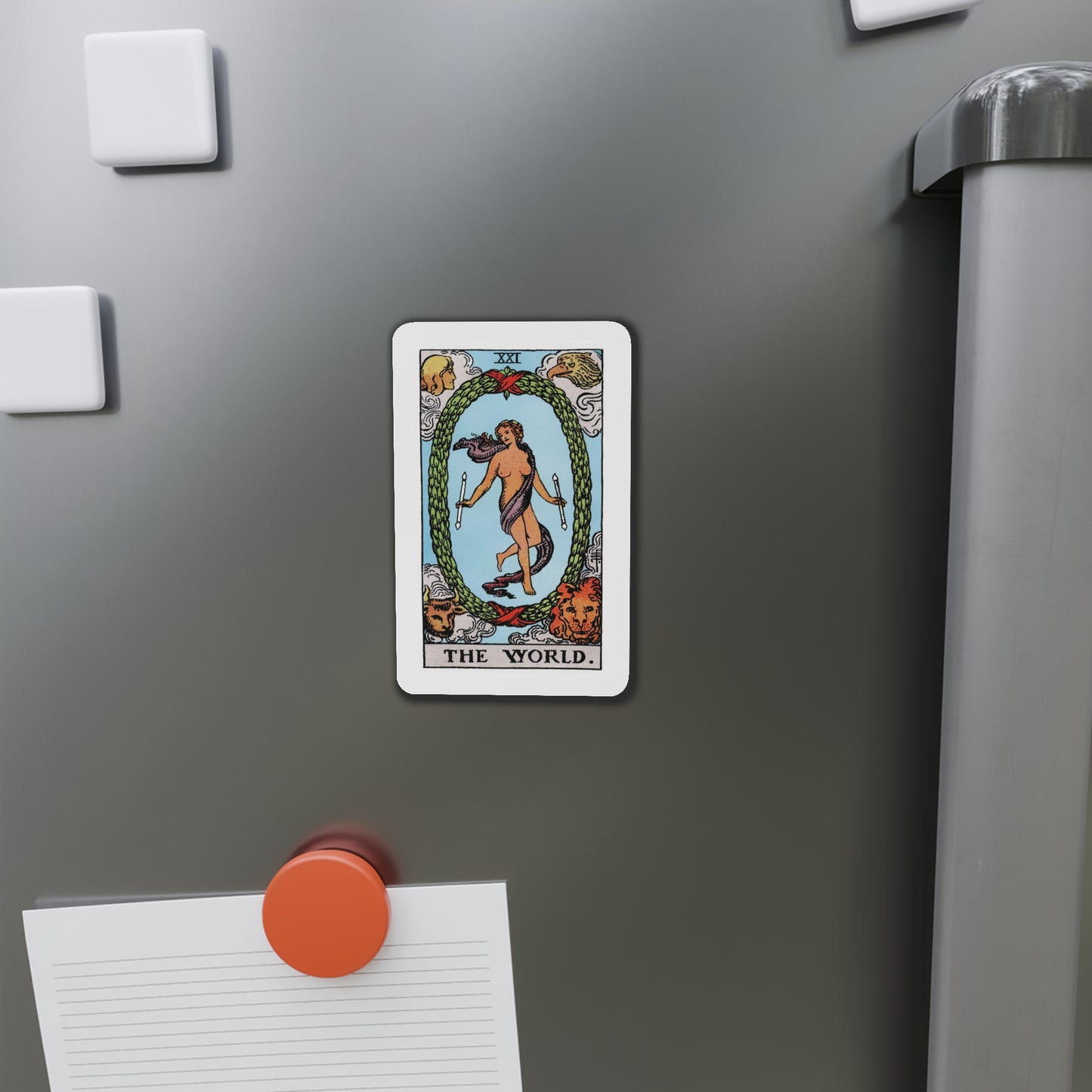 The World Tarot Card Fridge Magnet ~ Rider Waite The World Tarot Card