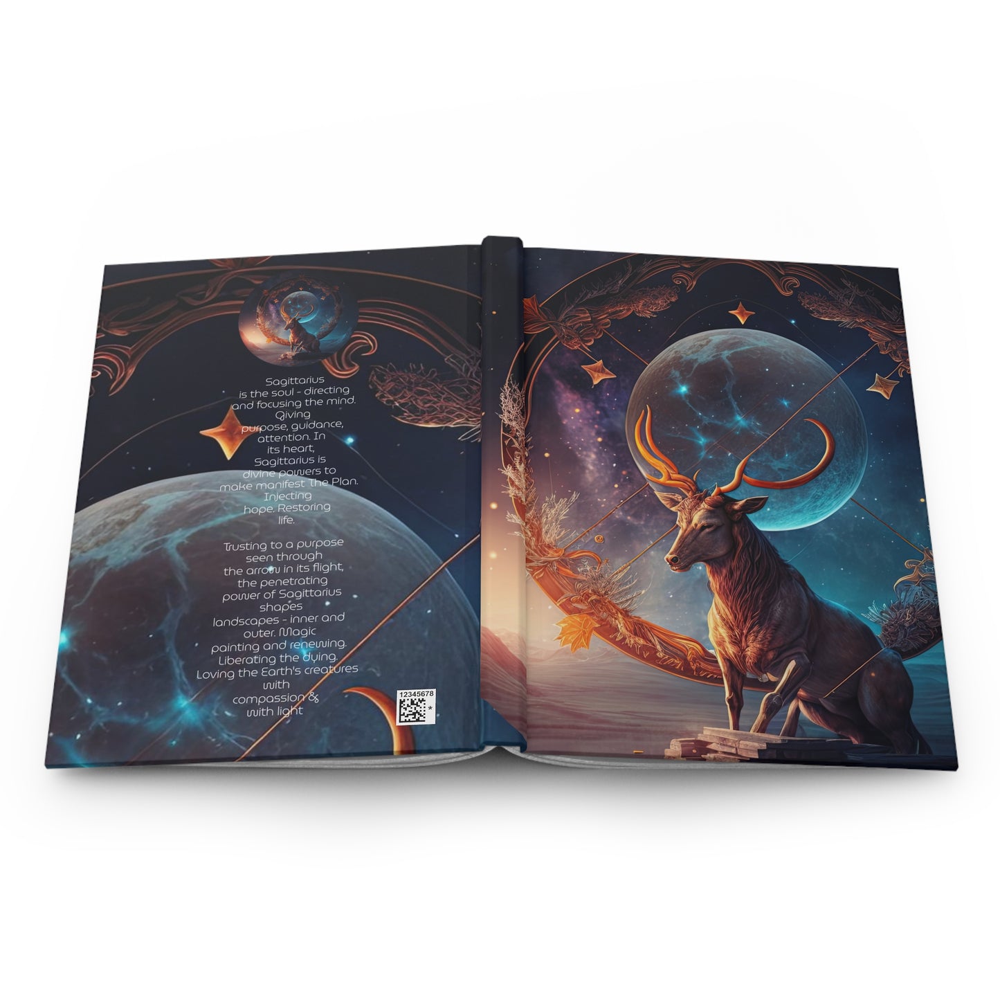 Sagittarius Fantasy Illustration with Poem Hardcover 150 Page Journal