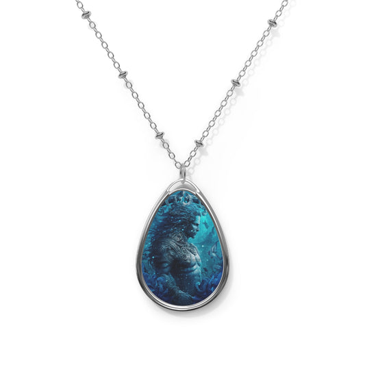 Aquarius Zodiac Sign ~ Aquarius Warrior ~ Necklace & Oval Pendant With Chain