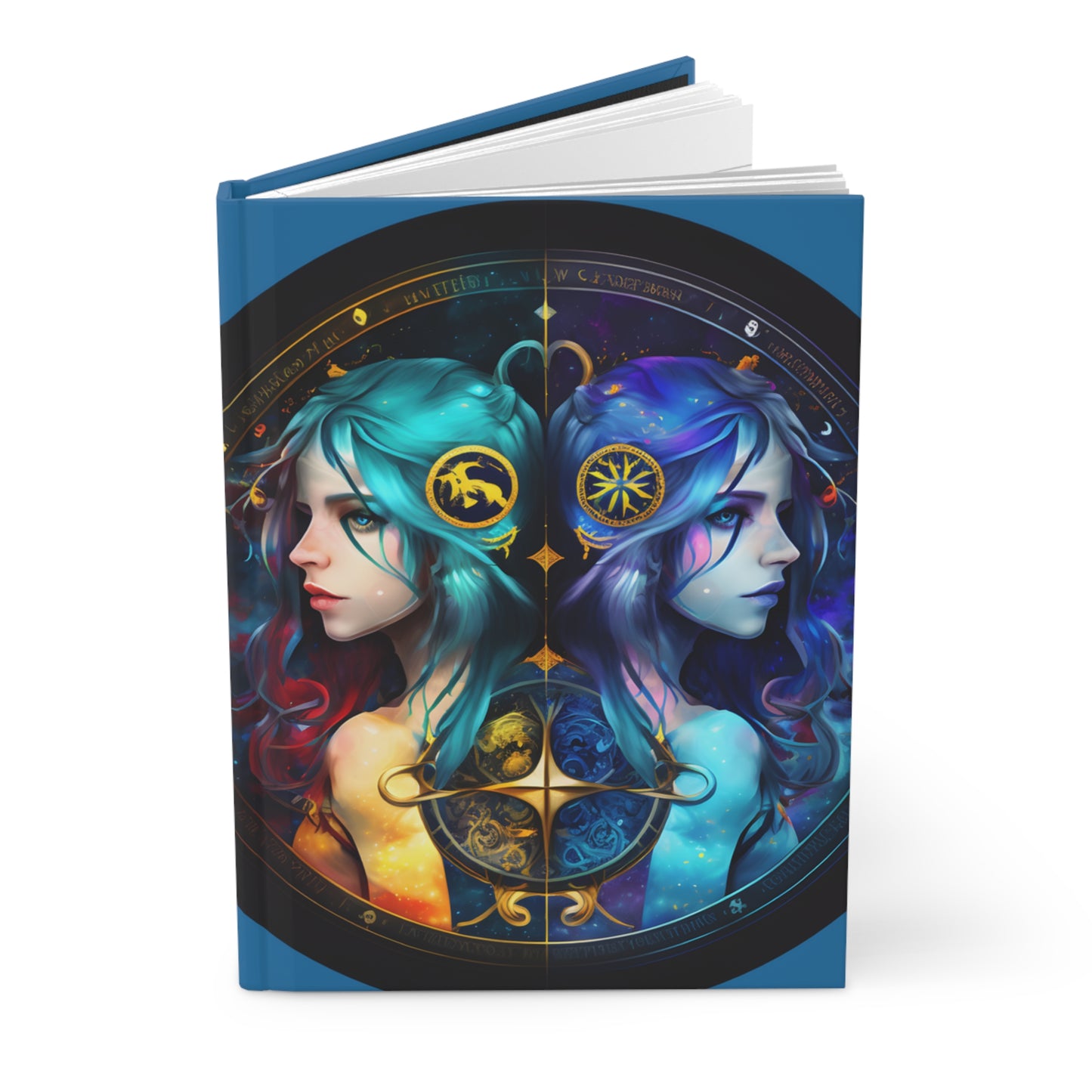 Gemini Twins in Blue Hardcover 150 Page Journal
