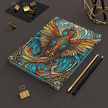 Scorpio Phoenix Stained Glass Illustration with Poem Hardcover 150 Page Journal