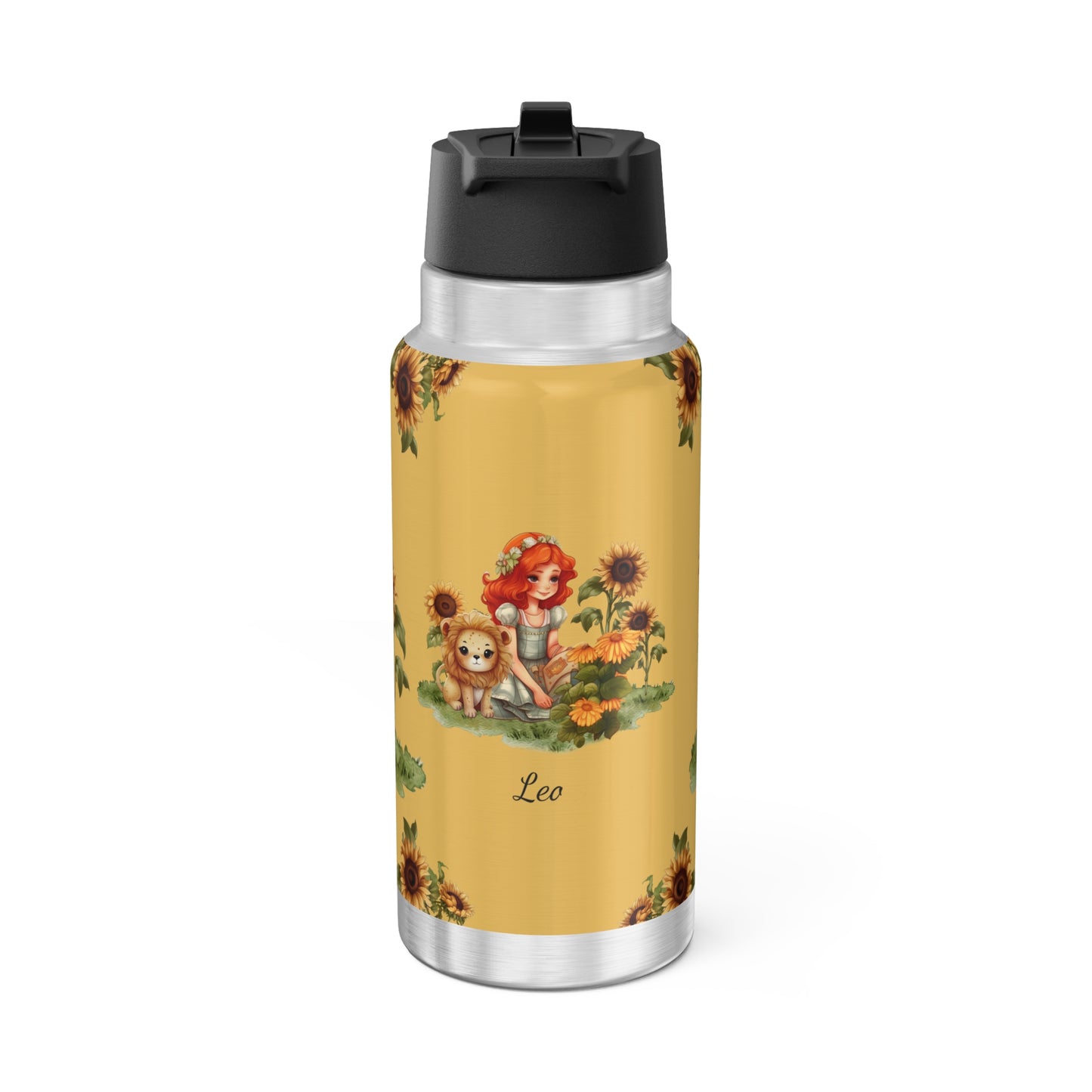 Leo Zodiac Sign Vintage Illustration ~ 32oz Tumbler With Lid and Straw