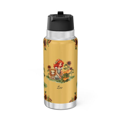Leo Zodiac Sign Vintage Illustration ~ 32oz Tumbler With Lid and Straw