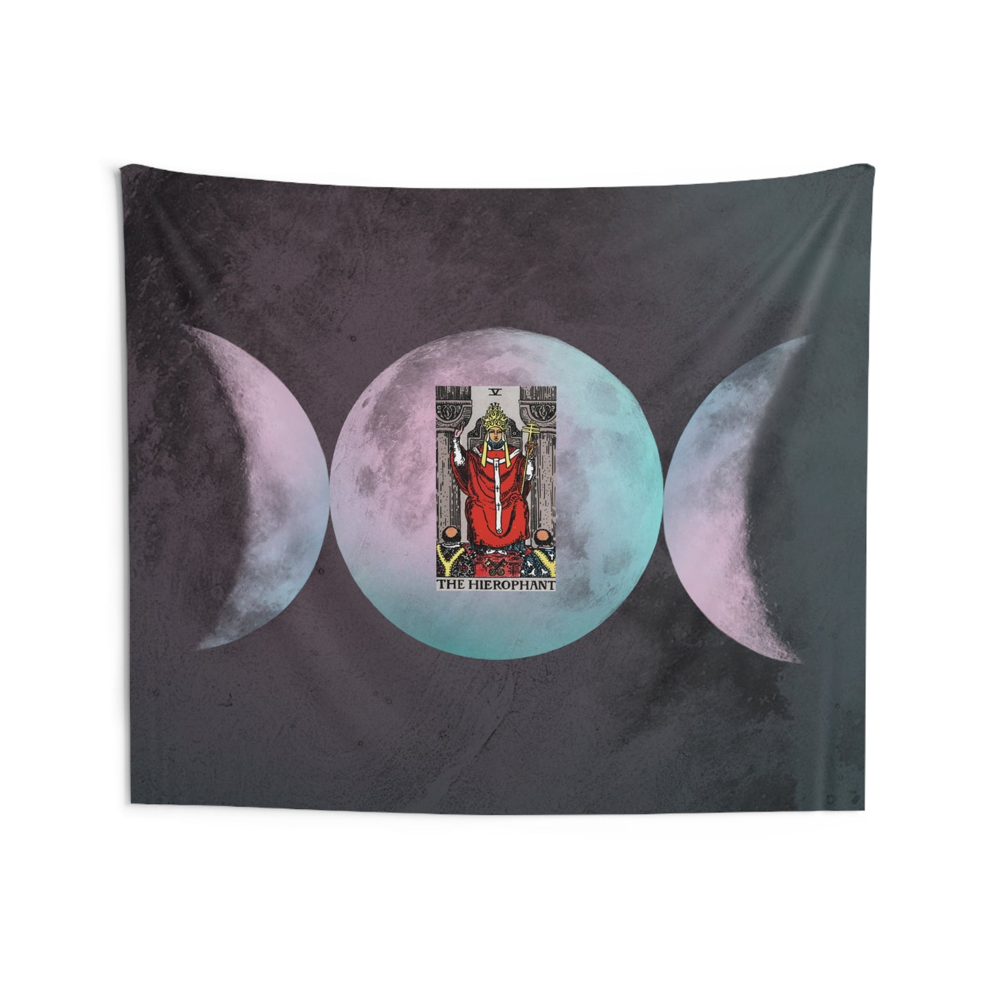 The Hierophant Tarot Card Altar Cloth or Tapestry with Triple Goddess Symbol
