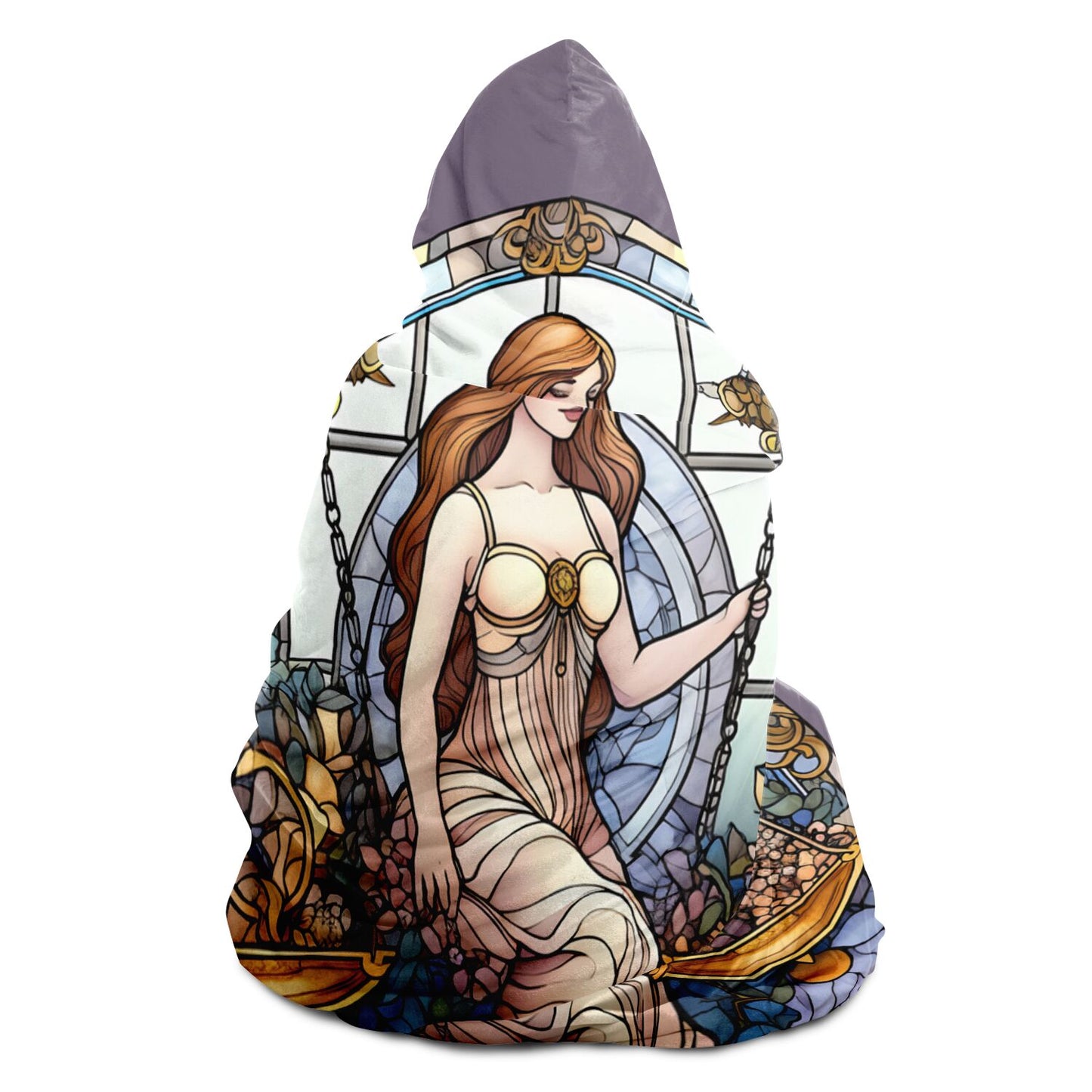 Libra Stained Glass Hooded Blanket
