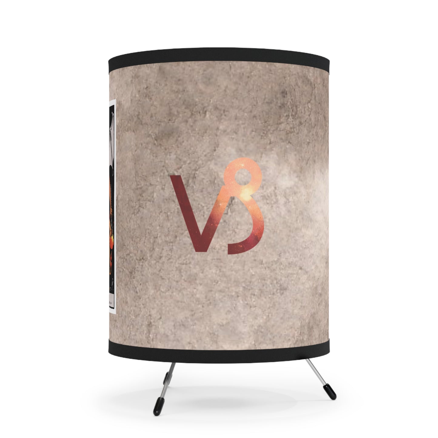 The Devil Tarot Card with Capricorn Symbols Printed Shade Tripod Lamp, US\CA plug