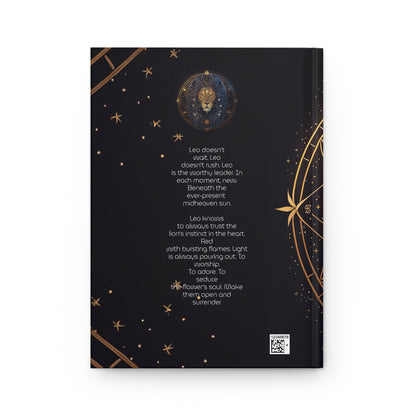 Leo in Gold and Blue with Poem Hardcover 150 Page Journal