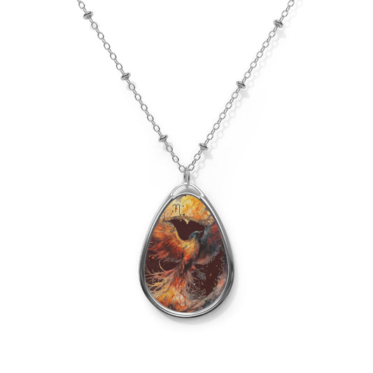 Scorpio Zodiac Sign ~ Scorpio As the Phoenix Rising~ Necklace & Oval Pendant With Chain