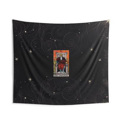 The Emperor Tarot Card Altar Cloth or Tapestry with Starry Background