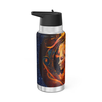 Gemini Zodiac Sign Water and Fire Twins ~ 32oz Tumbler With Lid and Straw