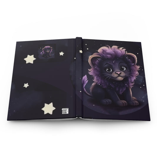 Leo Purple Caricature Illustration Hardcover 150 Page Journal