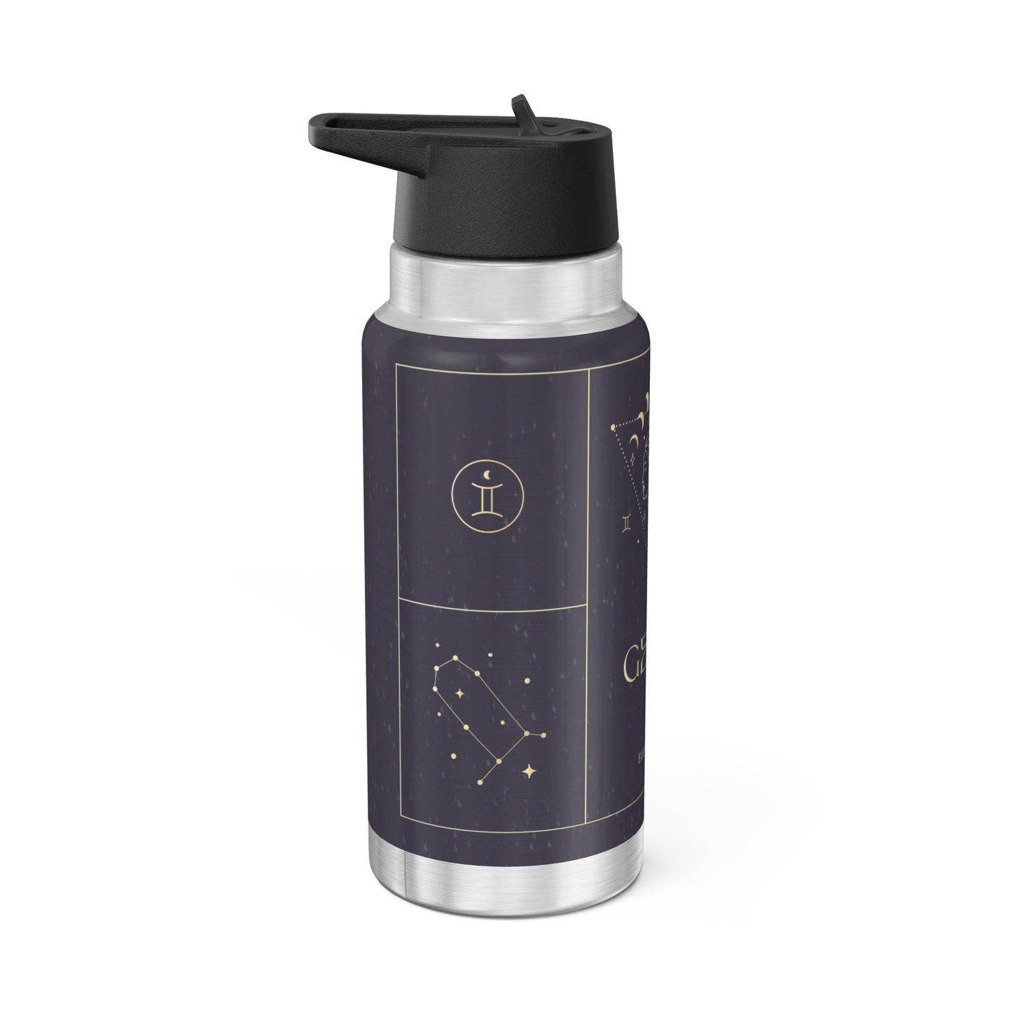 Gemini Zodiac Sign Symbols in Gold  ~ 32oz Tumbler With Lid and Straw