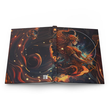 Sagittarius Fiery Fantasy Illustration Hardcover 150 Page Journal