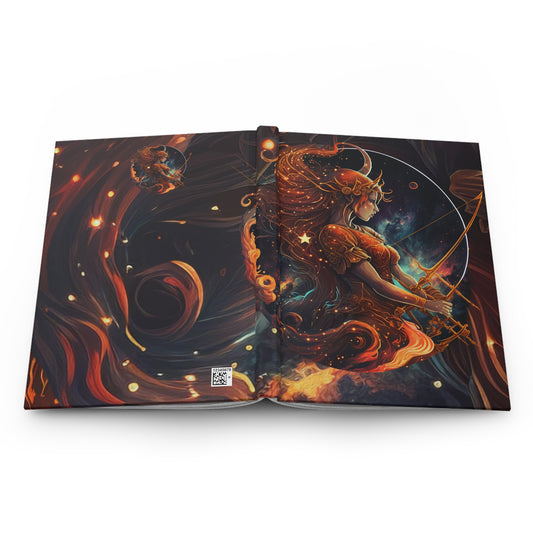 Sagittarius Fiery Fantasy Illustration Hardcover 150 Page Journal