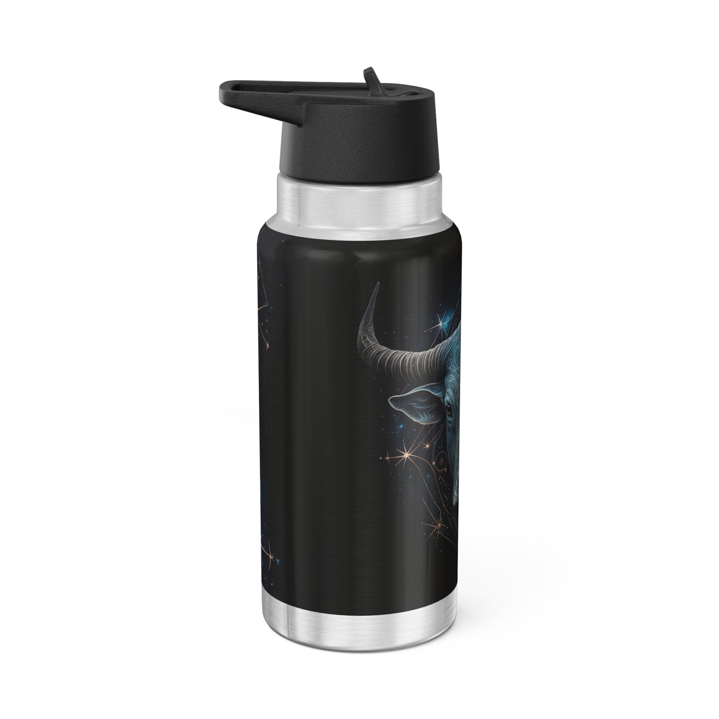 Taurus Zodiac Sign Bull With Blue Stars ~ 32oz Tumbler With Lid and Straw