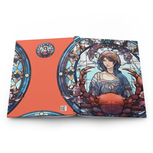Cancer Stained Glass Illustration Hardcover 150 Page Journal