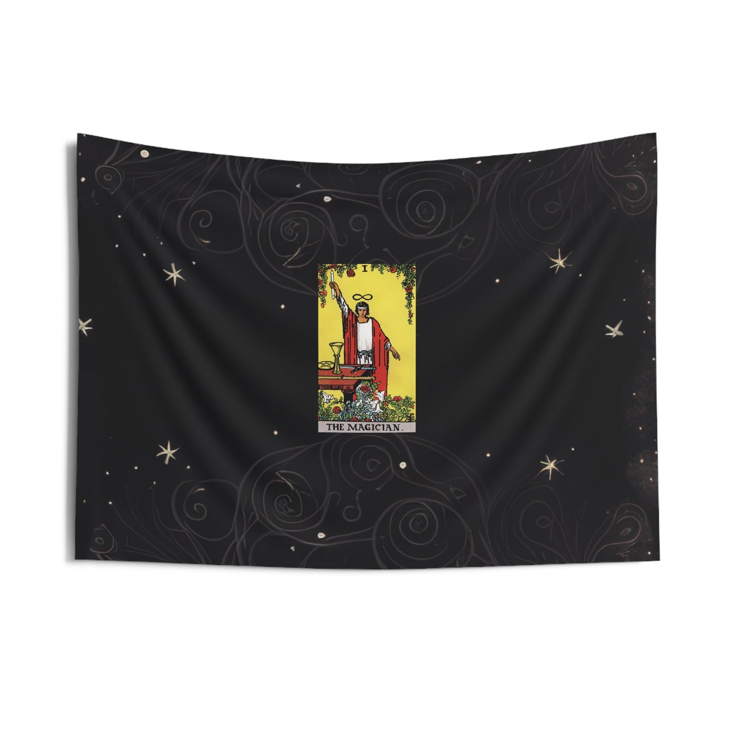 The Magician Tarot Card Altar Cloth or Tapestry with Starry Background