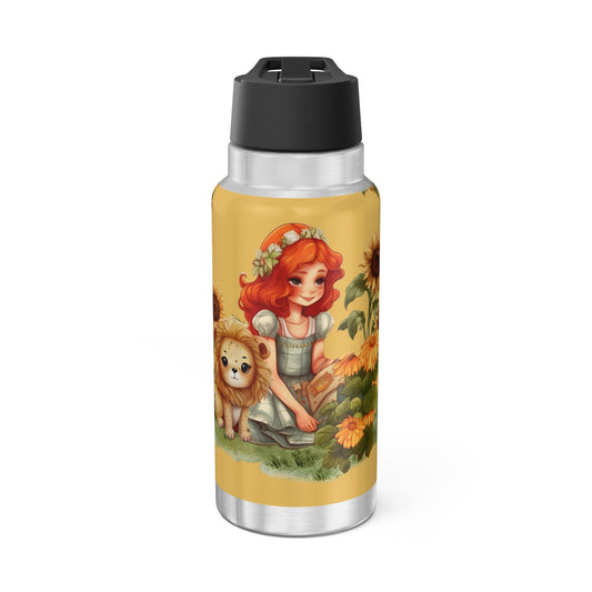 Leo Zodiac Sign Vintage Illustration ~ 32oz Tumbler With Lid and Straw