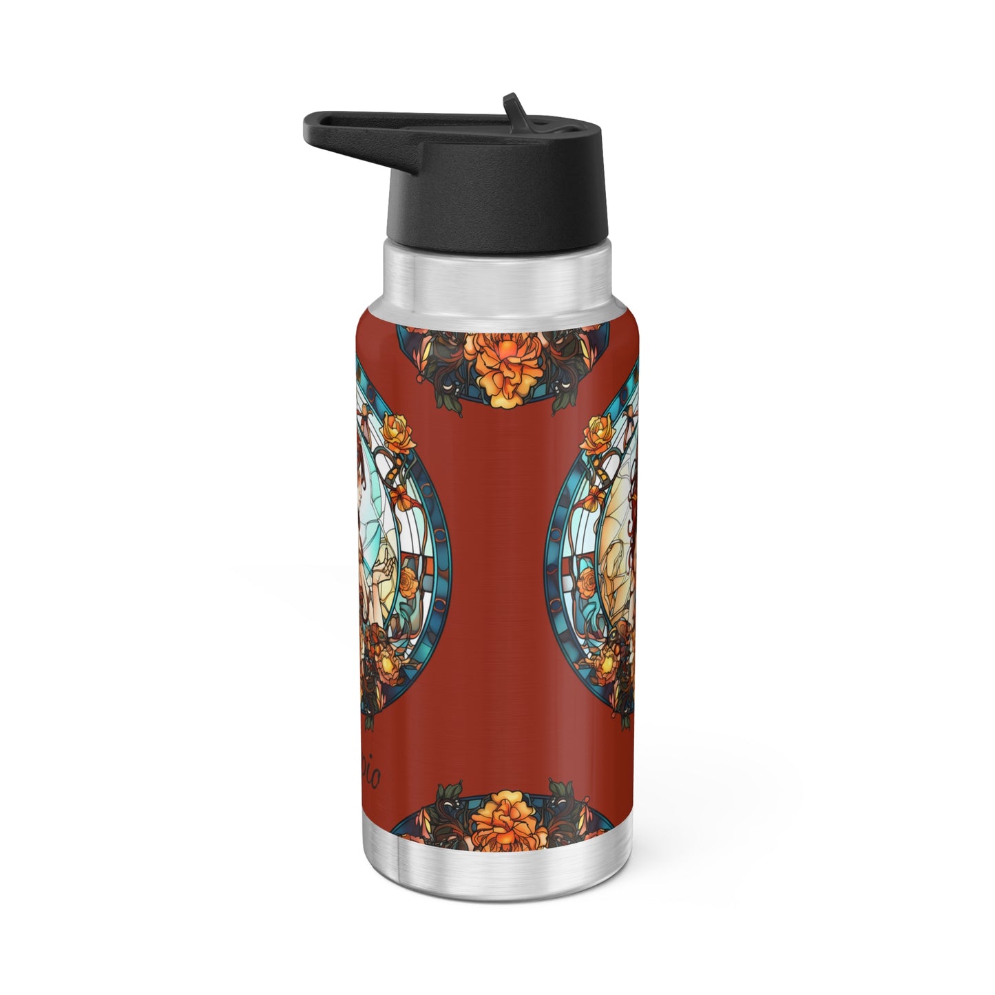 Scorpio Zodiac Sign Stained Glass Illustration ~ 32oz Tumbler With Lid and Straw
