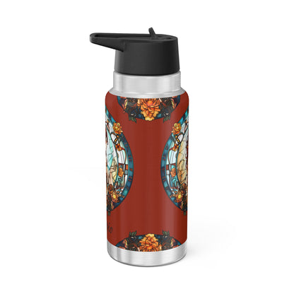 Scorpio Zodiac Sign Stained Glass Illustration ~ 32oz Tumbler With Lid and Straw