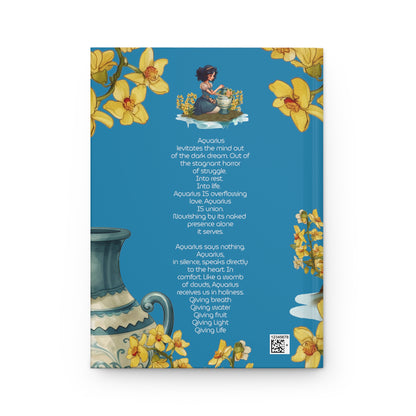 Aquarius Vintage Illustration with Poem Hardcover 150 Page Journal