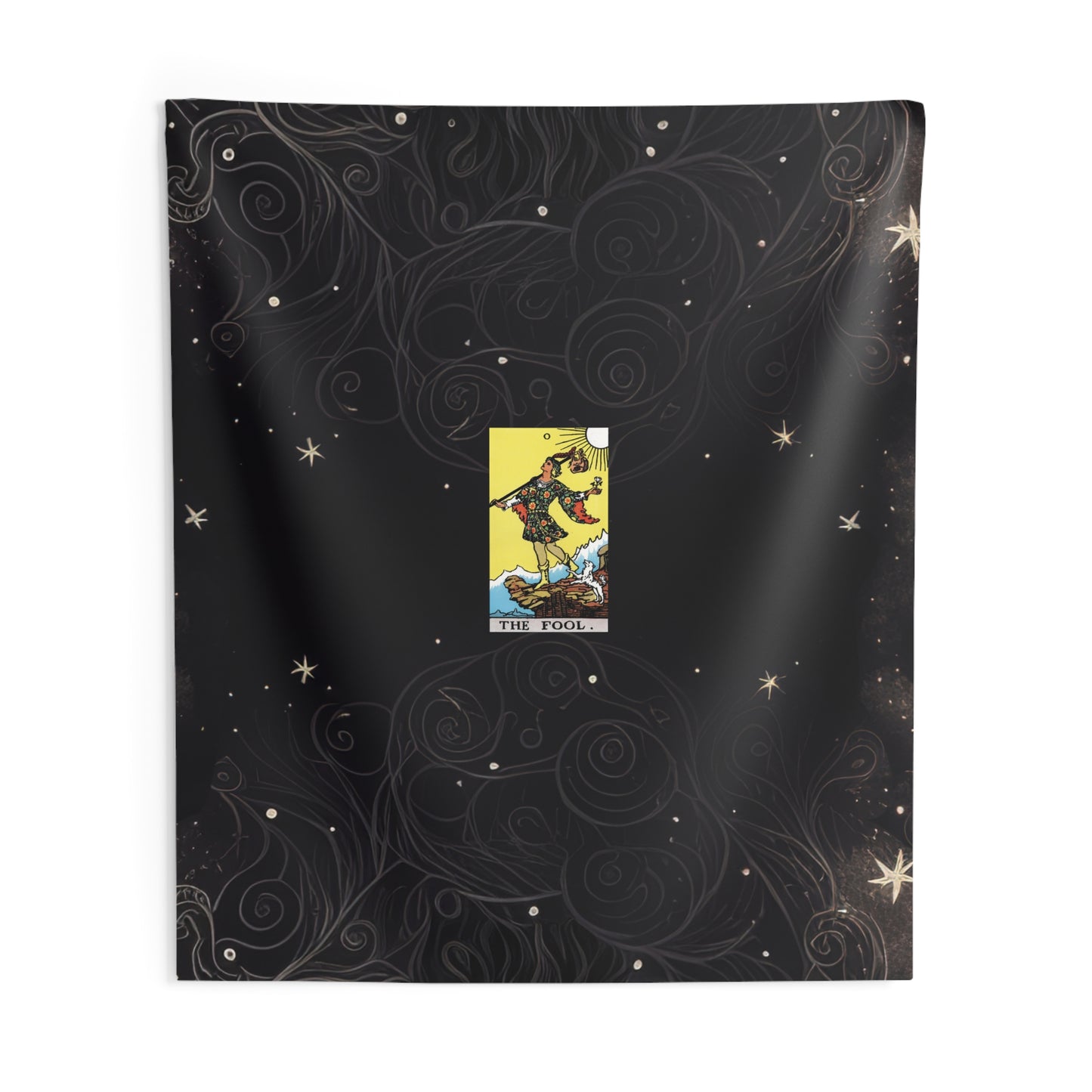 The Fool Tarot Card Altar Cloth or Tapestry with Starry Background
