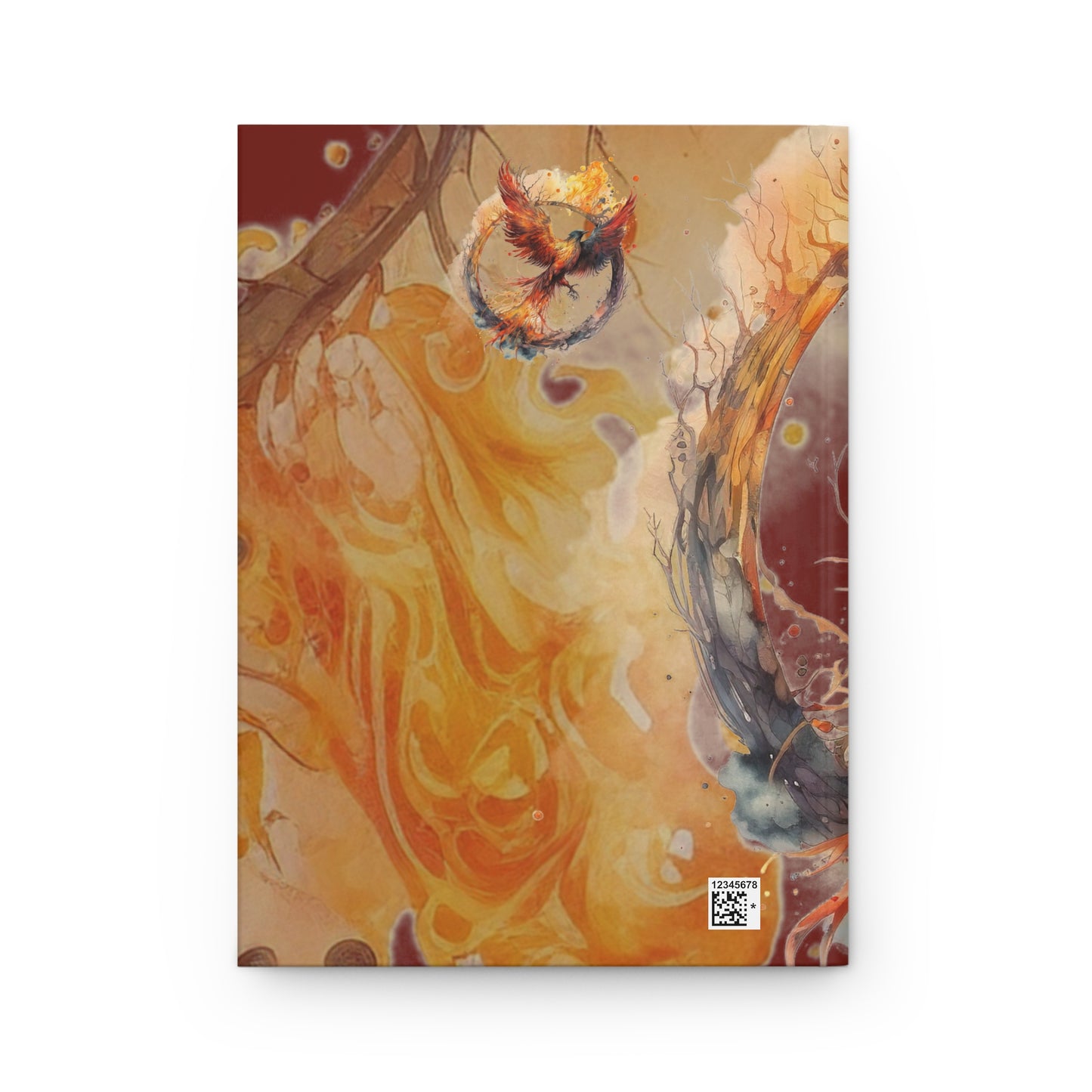 Scorpio Fire Phoenix Watercolor Illustration Hardcover 150 Page Journal