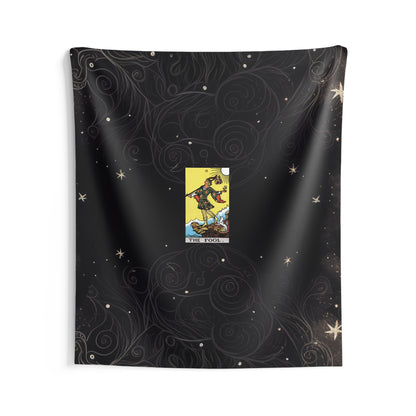 The Fool Tarot Card Altar Cloth or Tapestry with Starry Background