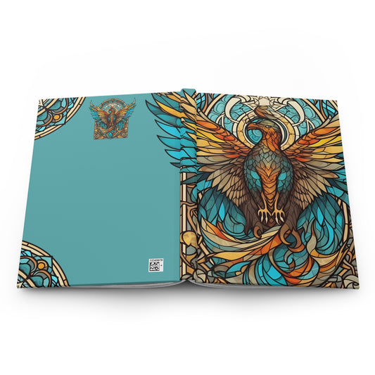 Scorpio Phoenix Stained Glass Illustration Hardcover 150 Page Journal