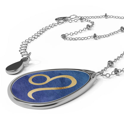 Leo Zodiac sign in Gold ~ Necklace & Oval Pendant With Chain