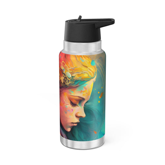 Virgo Zodiac Sign Colorful Artistic Image ~ 32oz Tumbler With Lid and Straw