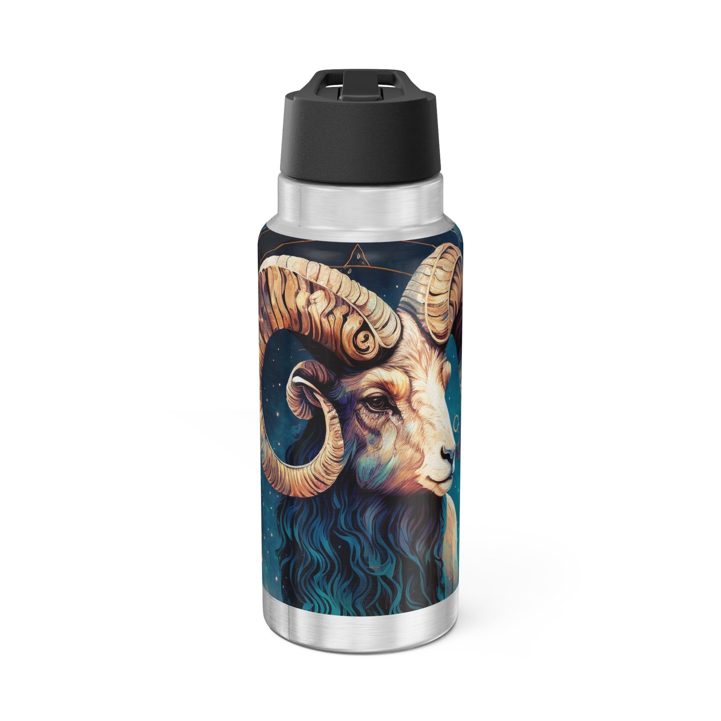 Aries Zodiac Sign Ram with Starry background  ~ 32oz Tumbler With Lid and Straw