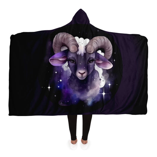 Aries Purple caricature Hooded Blanket