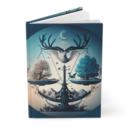 Libra Scales in Blue and White Hardcover 150 Page Journal