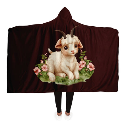 Capricorn Goat Vintage Illustration Hooded Blanket