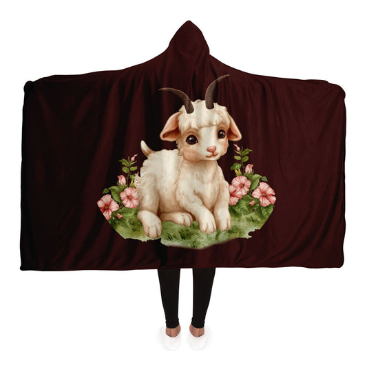 Capricorn Goat Vintage Illustration Hooded Blanket