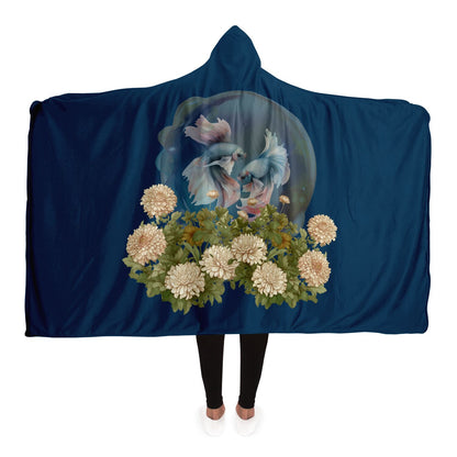 Pisces Fish Vintage Illustration Hooded Blanket