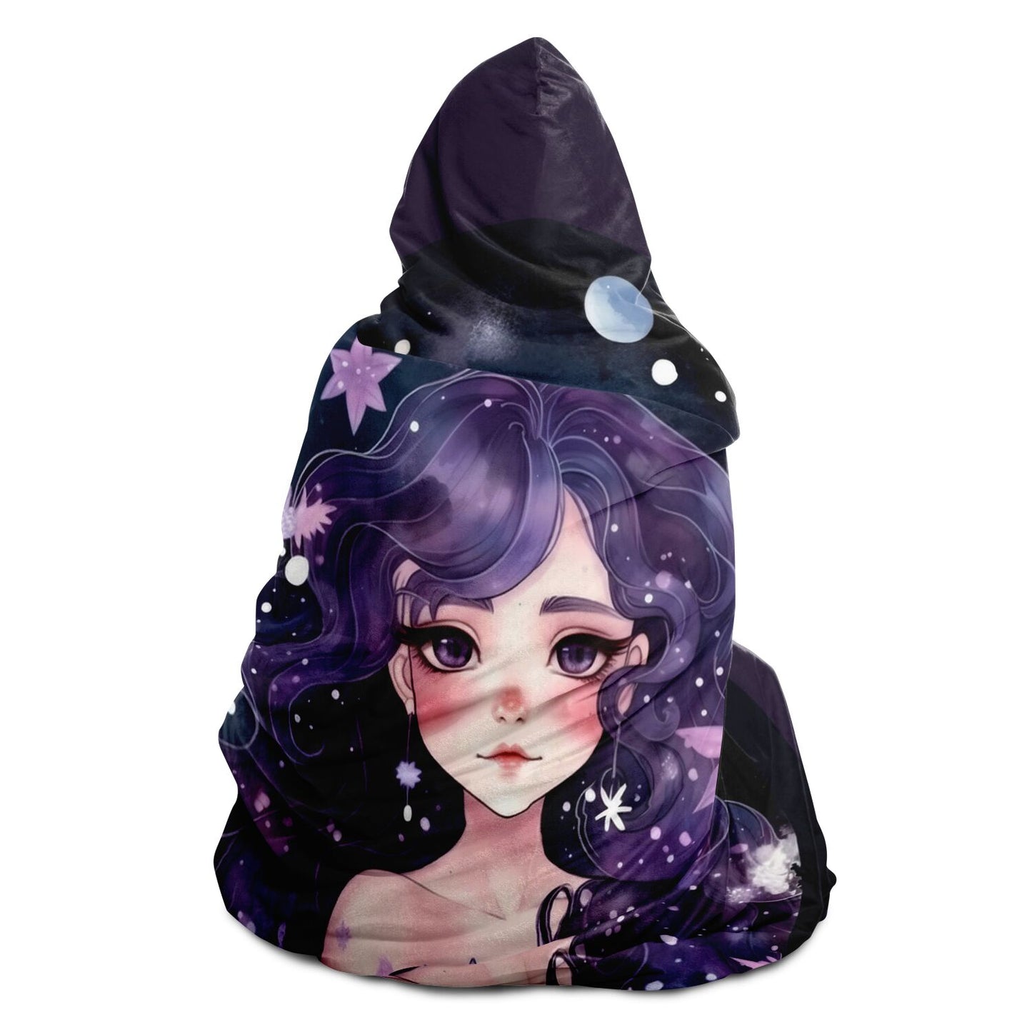 Aquarius Purple Caricature Hooded Blanket
