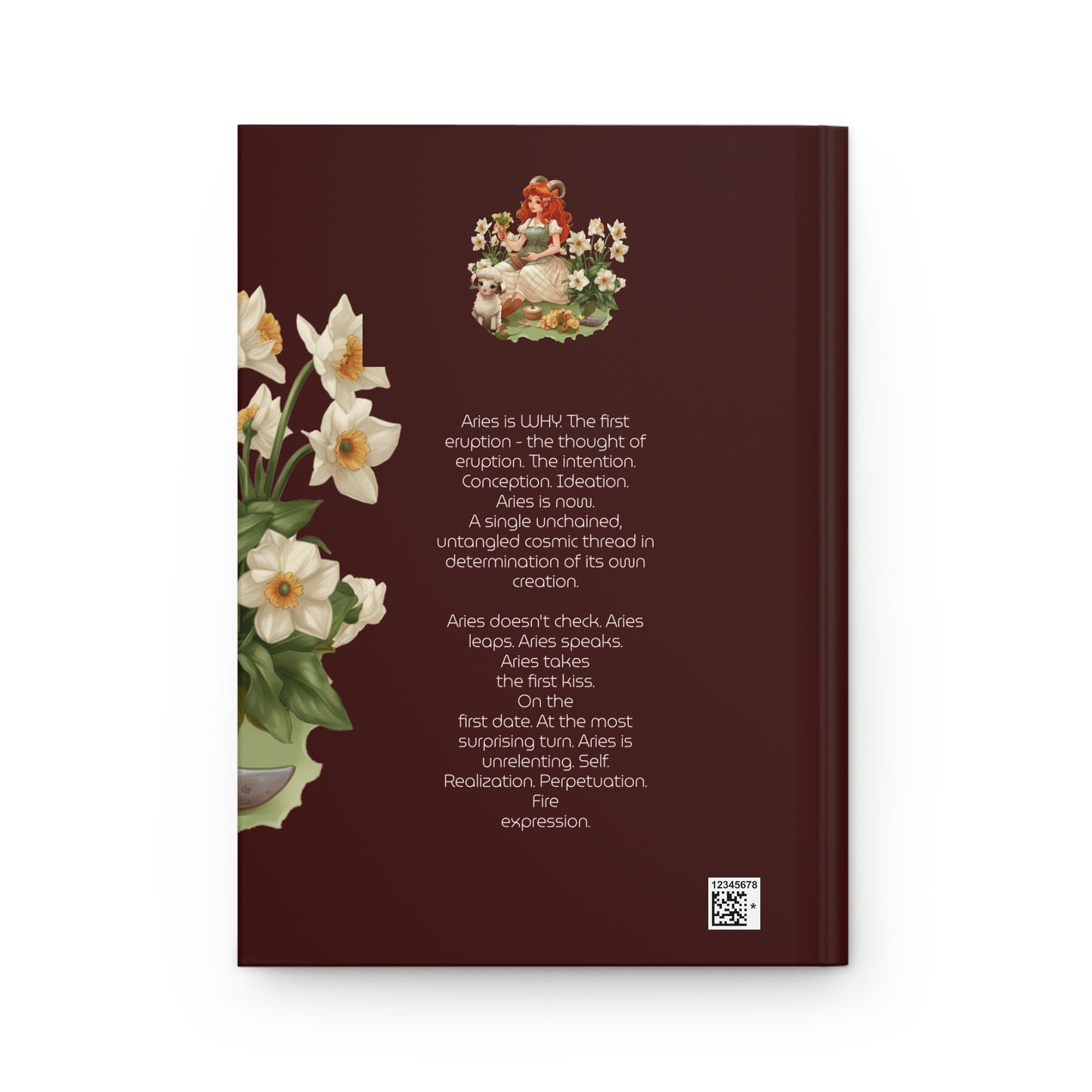 Aries Vintage Illustration with Poem Hardcover 150 Page Journal