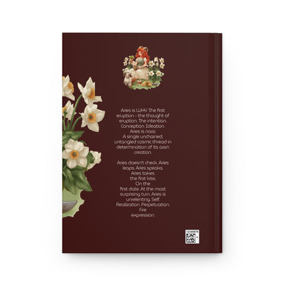 Aries Vintage Illustration with Poem Hardcover 150 Page Journal