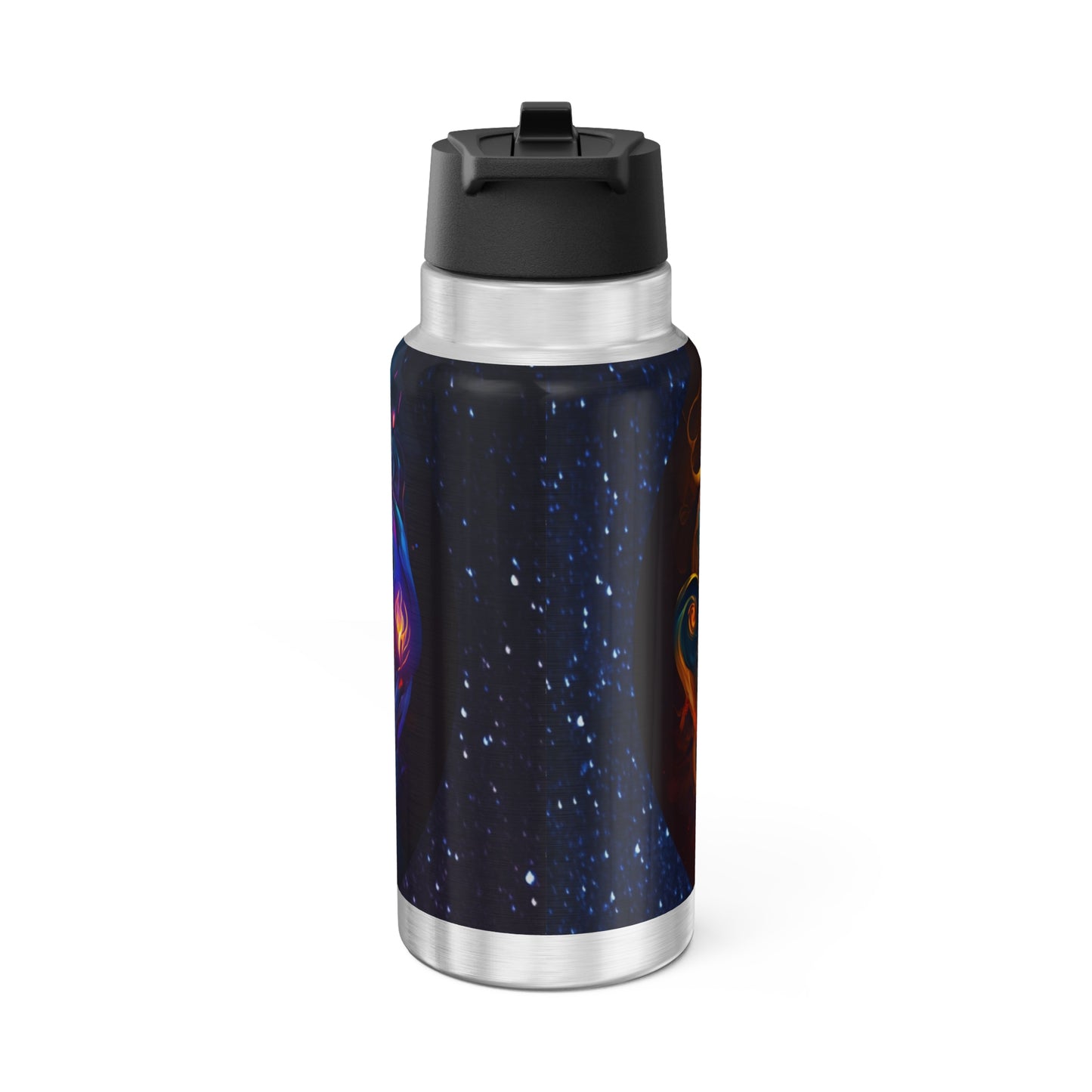 Gemini Zodiac Sign Water and Fire Twins ~ 32oz Tumbler With Lid and Straw