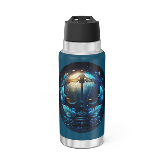 Libra Zodiac Sign Scales with Leaves ~ 32oz Tumbler With Lid and Straw