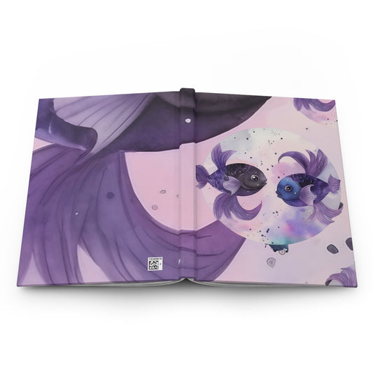 Pisces Purple Caricatures Hardcover 150 Page Journal