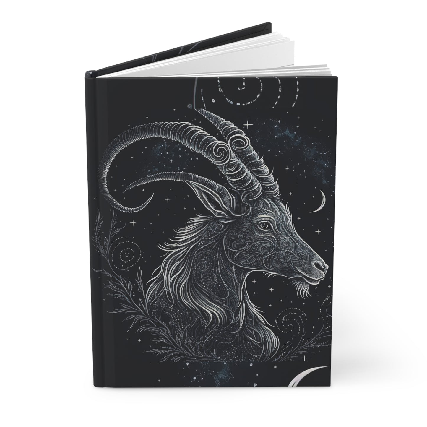 Capricorn in Black and Silver Hardcover 150 Page Journal