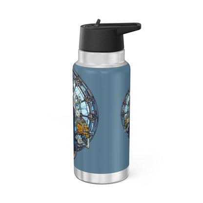 Virgo Zodiac Sign Stained Glass Illustration ~ 32oz Tumbler With Lid and Straw