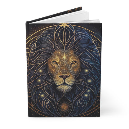 Leo in Gold and Blue with Poem Hardcover 150 Page Journal