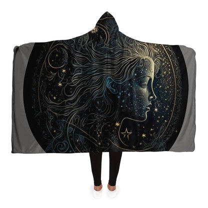 Aquarius Water Carrier in Black and White Hooded Blanket